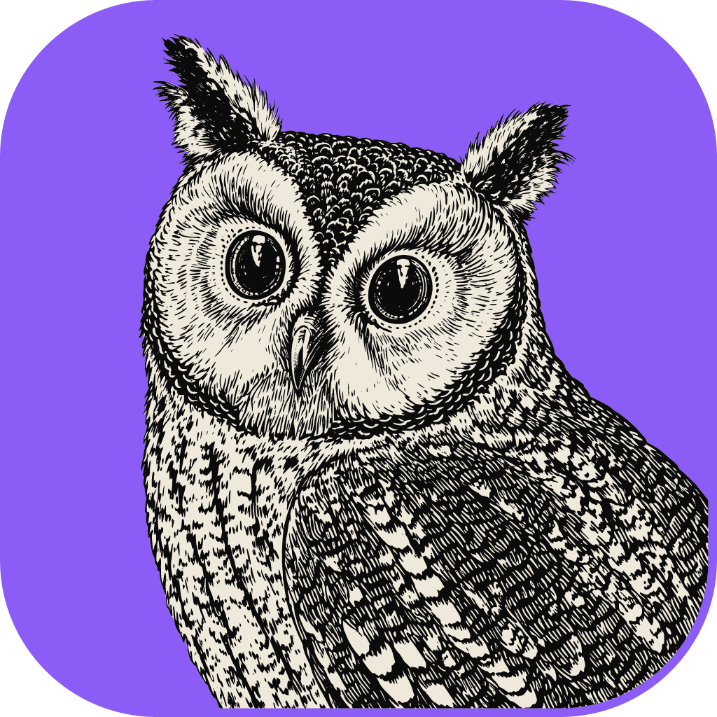 FilmCraft icon: an engraved owl on FilmCraft violet (#8b5cf6)